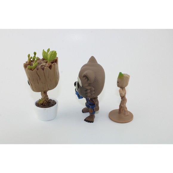 Funko POP GOTG Rocket Racoon #491 Dancing Groot in White Pot #65 Bubble Head Lot - Picture 3 of 13